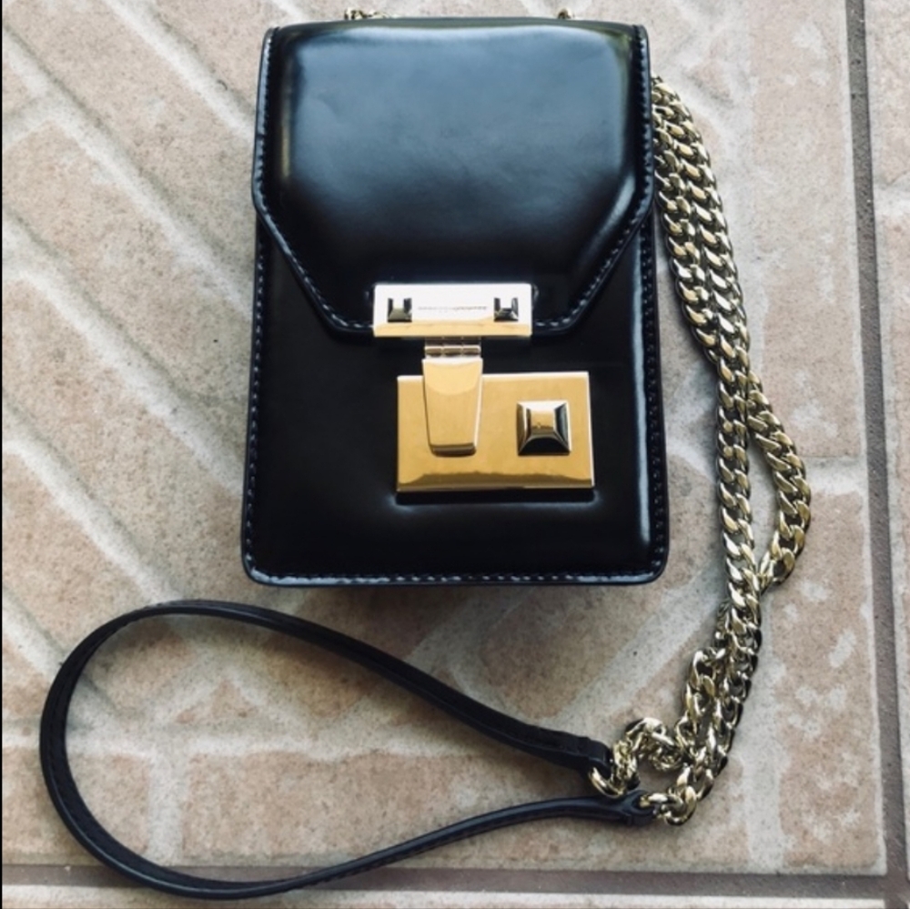 Rebecca Minkoff Black Patent Leather Chain Crossbody Bag